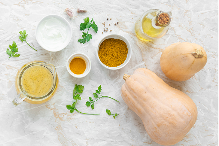 Zucca e gli altri ingredienti per preparare il Finger Food