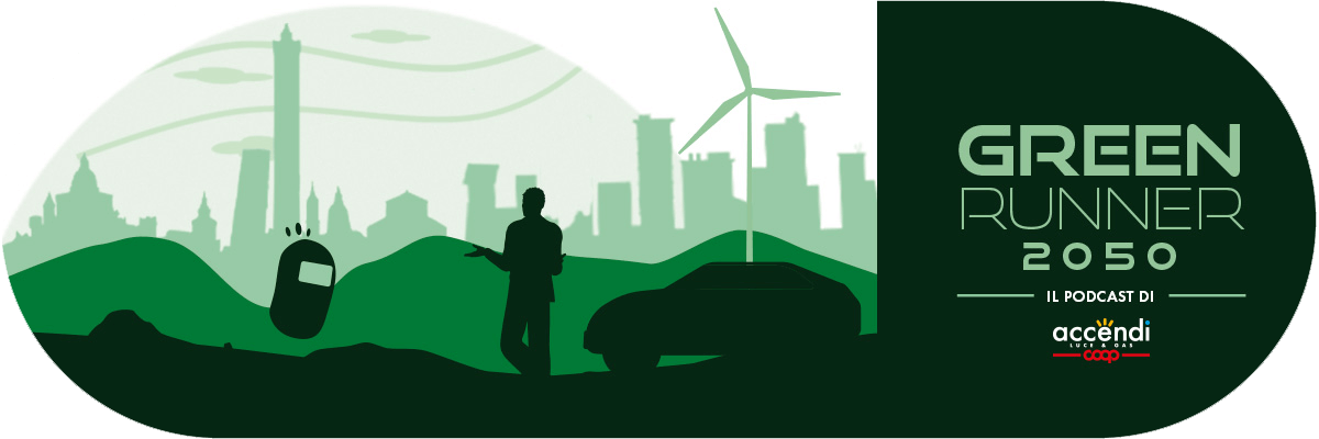 Accendi banner home podcast green runner 2050